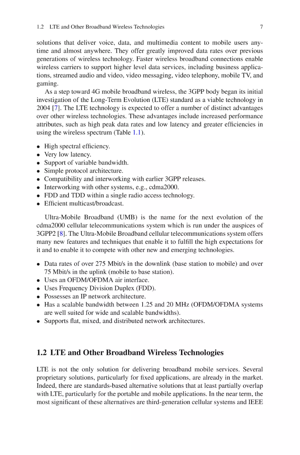 1.2  LTE and Other Broadband Wireless Technologies