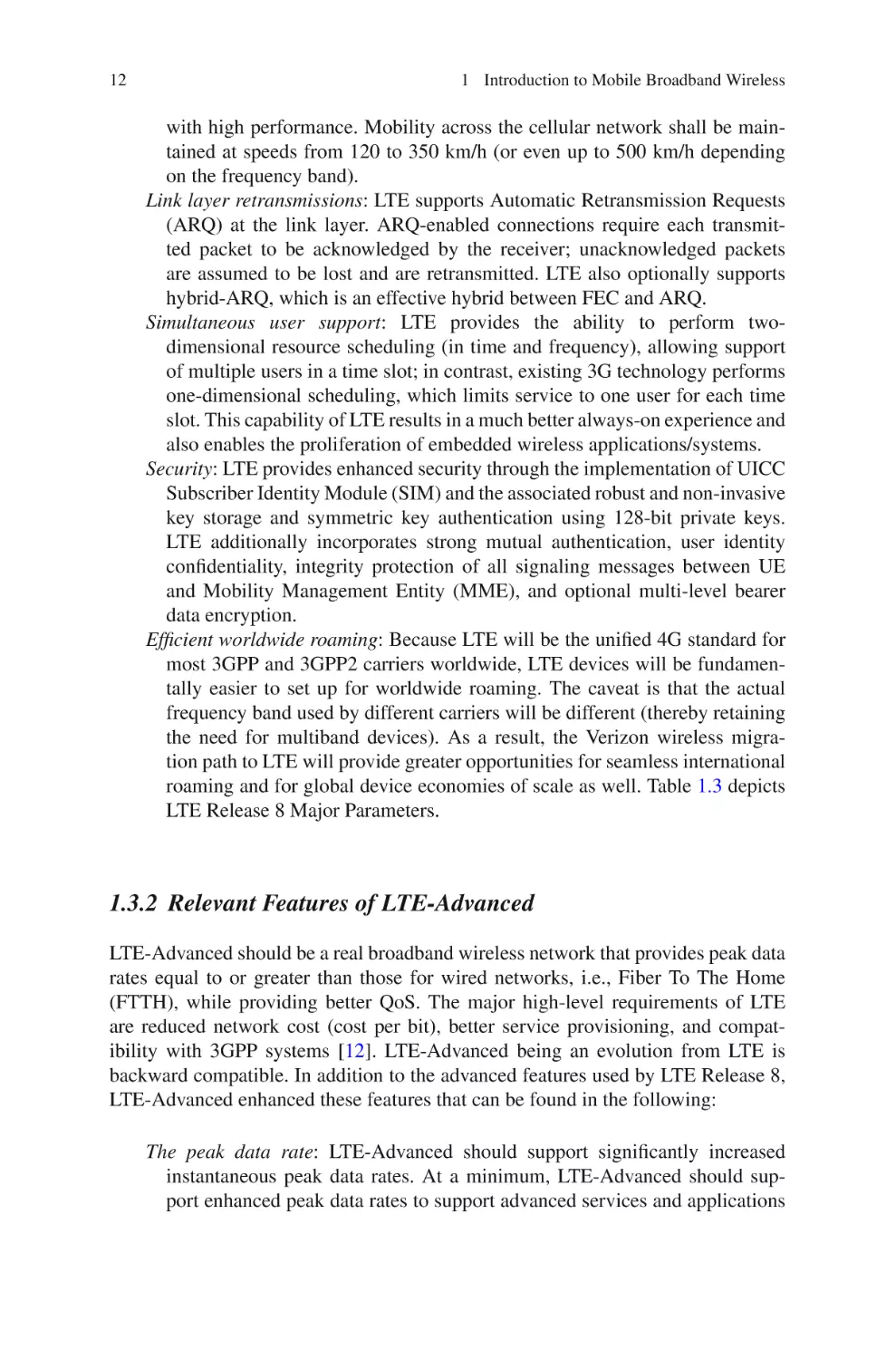 1.3.2  Relevant Features of LTE-Advanced