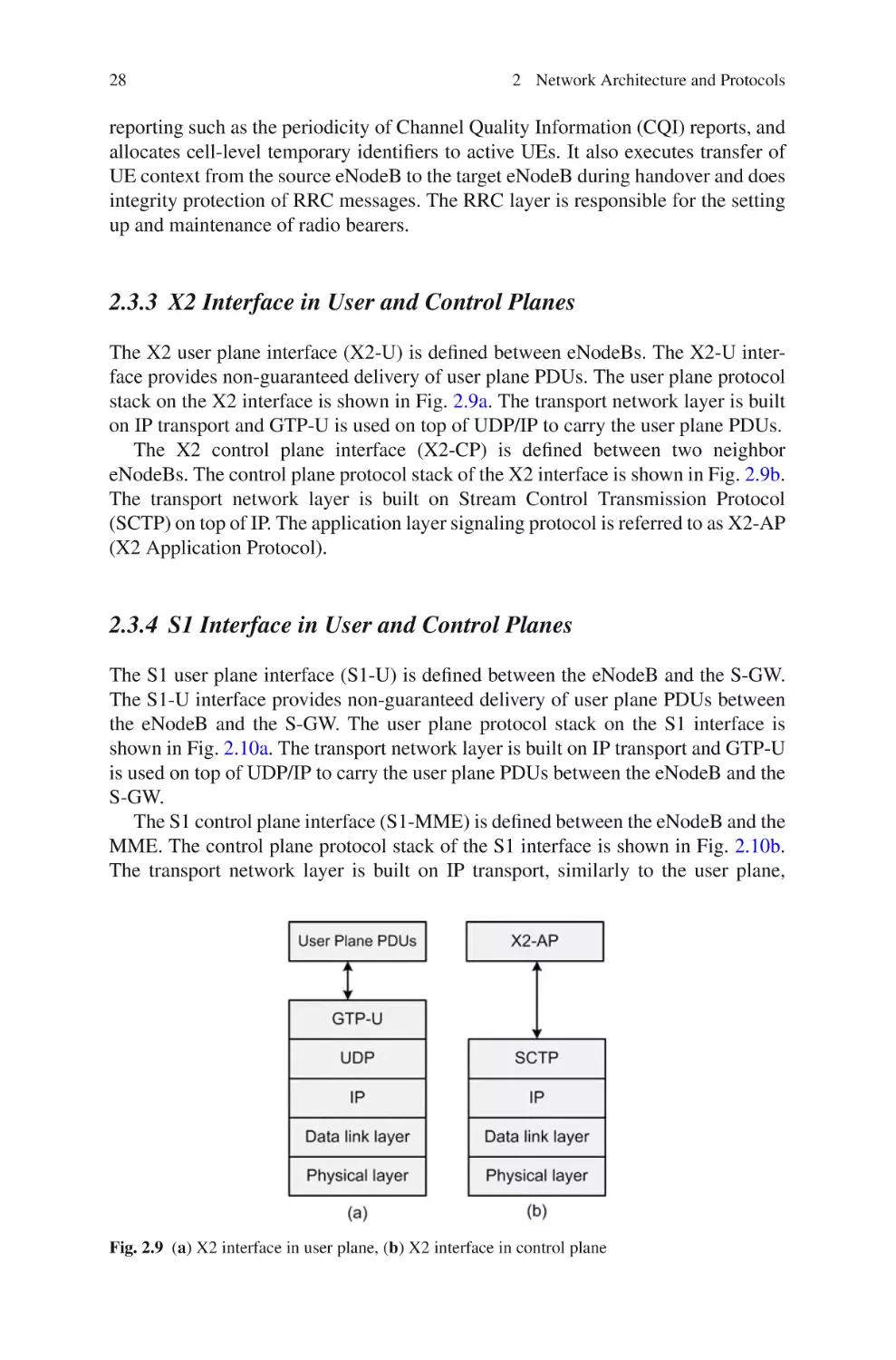 2.3.3  X2 Interface in User and Control Planes
2.3.4  S1 Interface in User and Control Planes