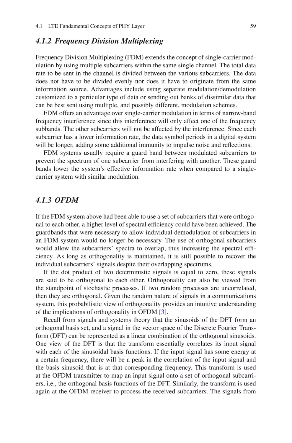 4.1.2  Frequency Division Multiplexing
4.1.3  OFDM