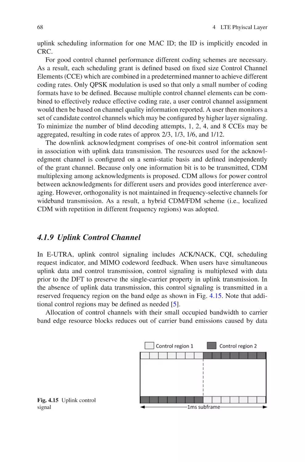 4.1.9  Uplink Control Channel