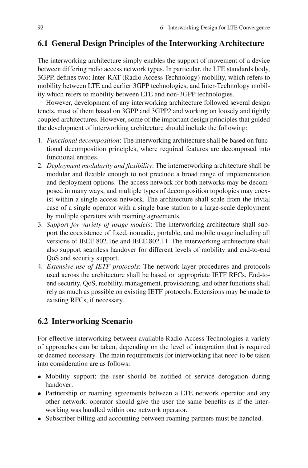 6.1  General Design Principles of the Interworking Architecture
6.2  Interworking Scenario