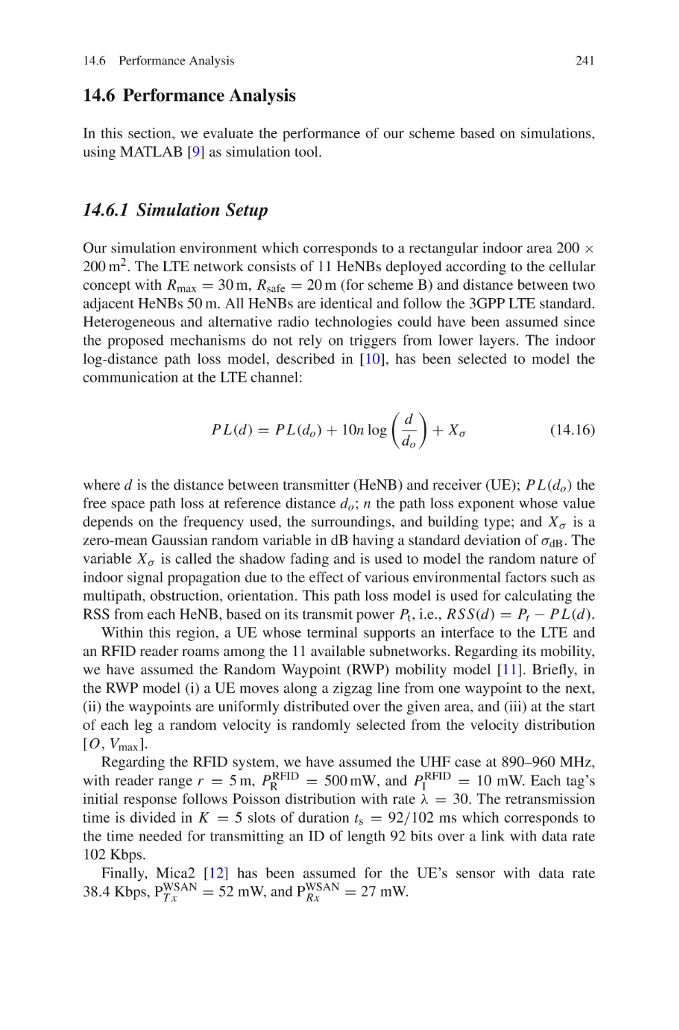 14.6  Performance Analysis
14.6.1  Simulation Setup