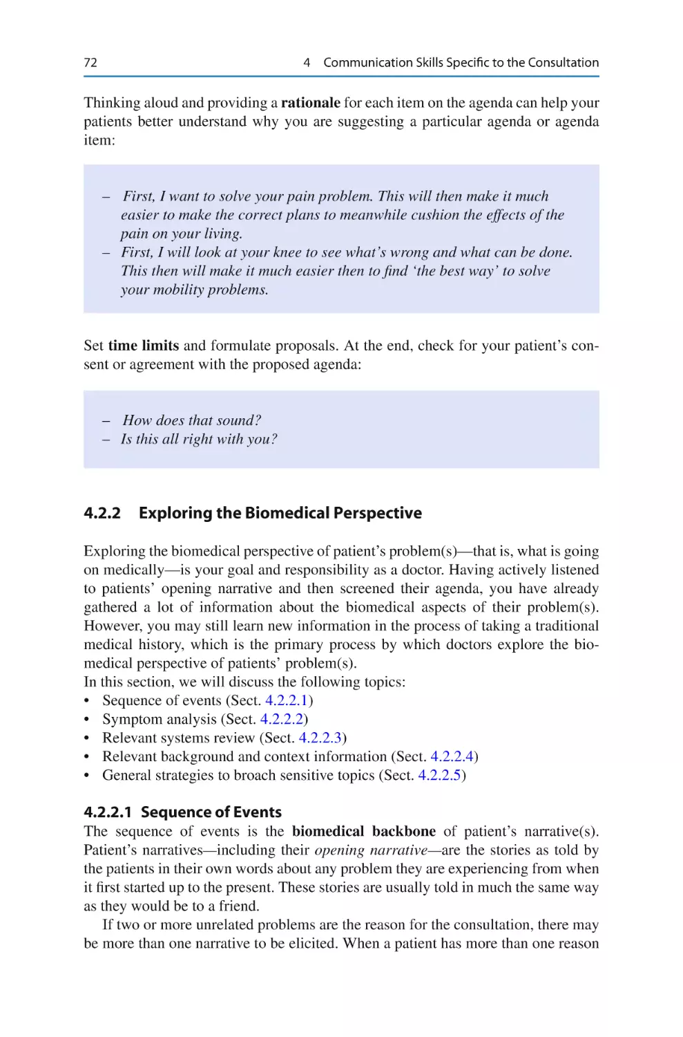 4.2.2	 Exploring the Biomedical Perspective
4.2.2.1 Sequence of Events