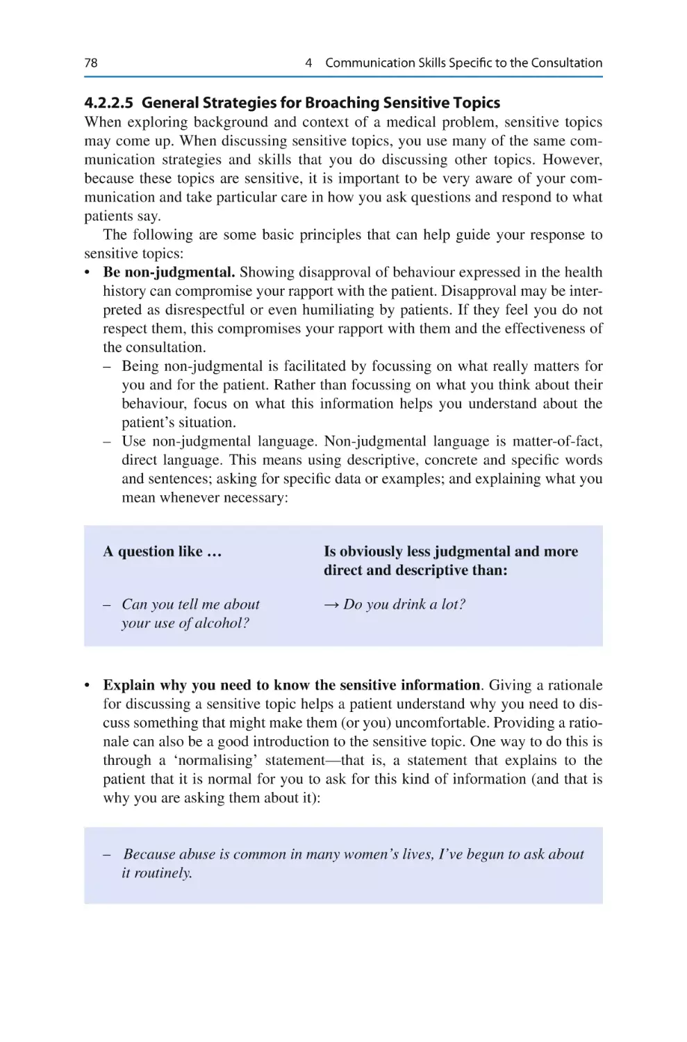 4.2.2.5 General Strategies for Broaching Sensitive Topics