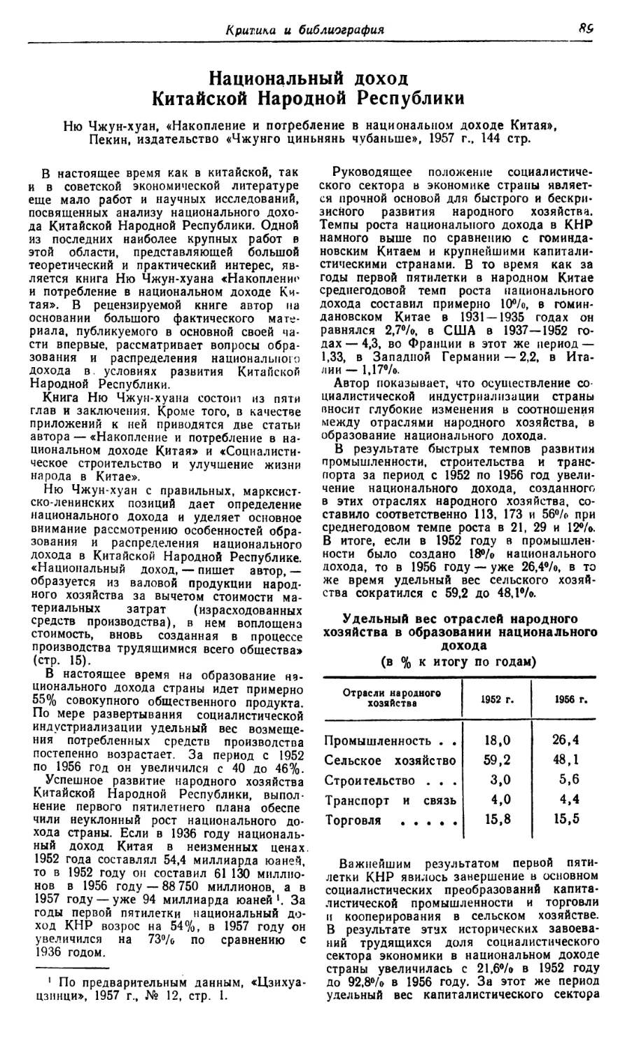 B. Гельбрас — Национальный доход Китайской Народной Республики