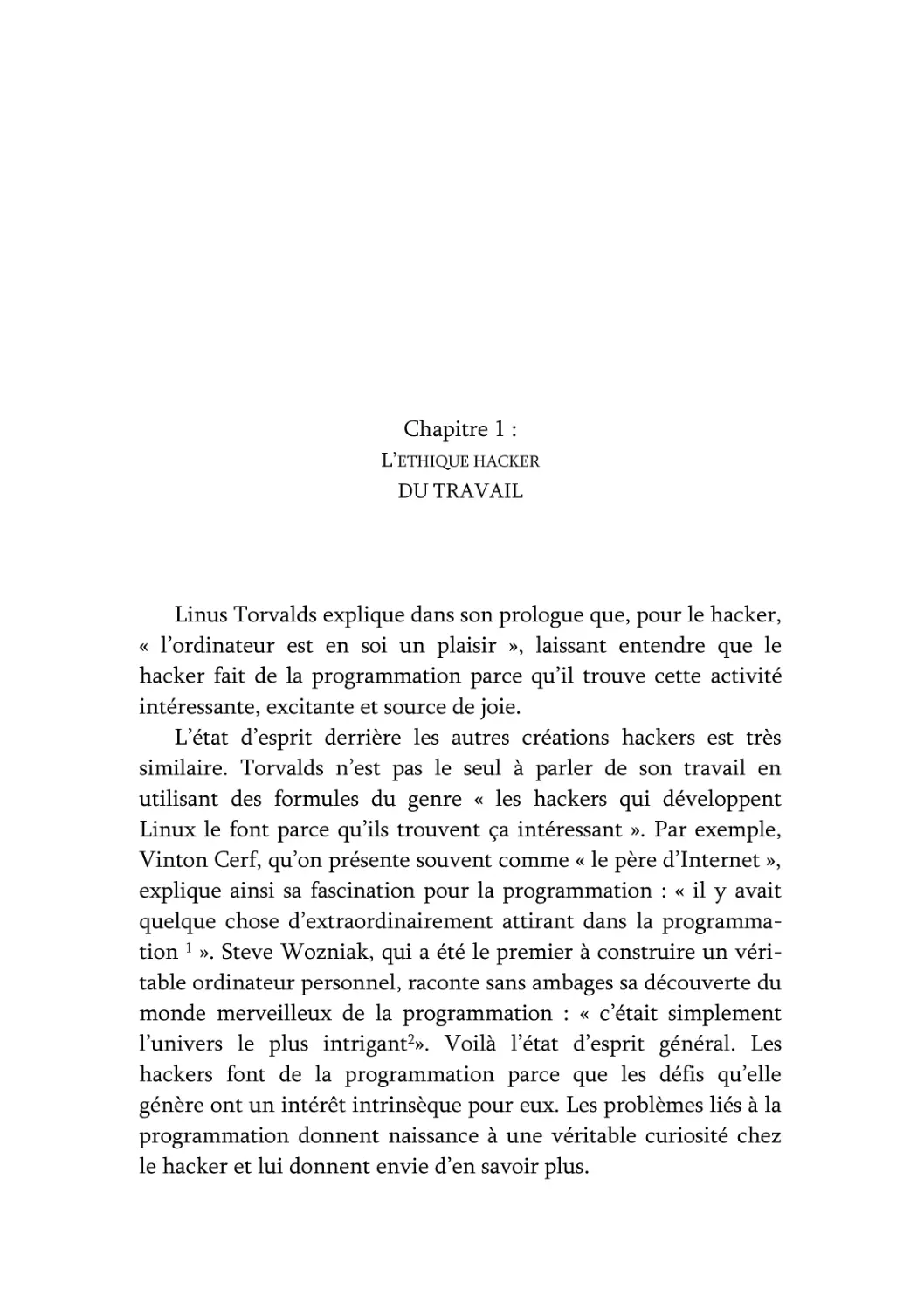 Chapitre 1. L’éthique hacker du travail