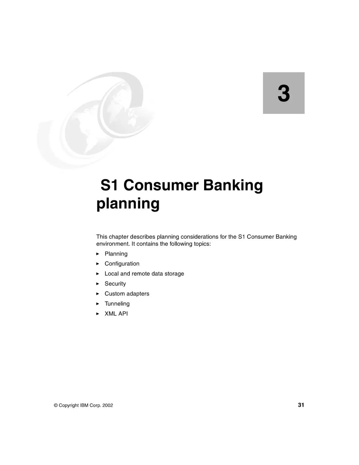 Chapter 3. S1 Consumer Banking planning