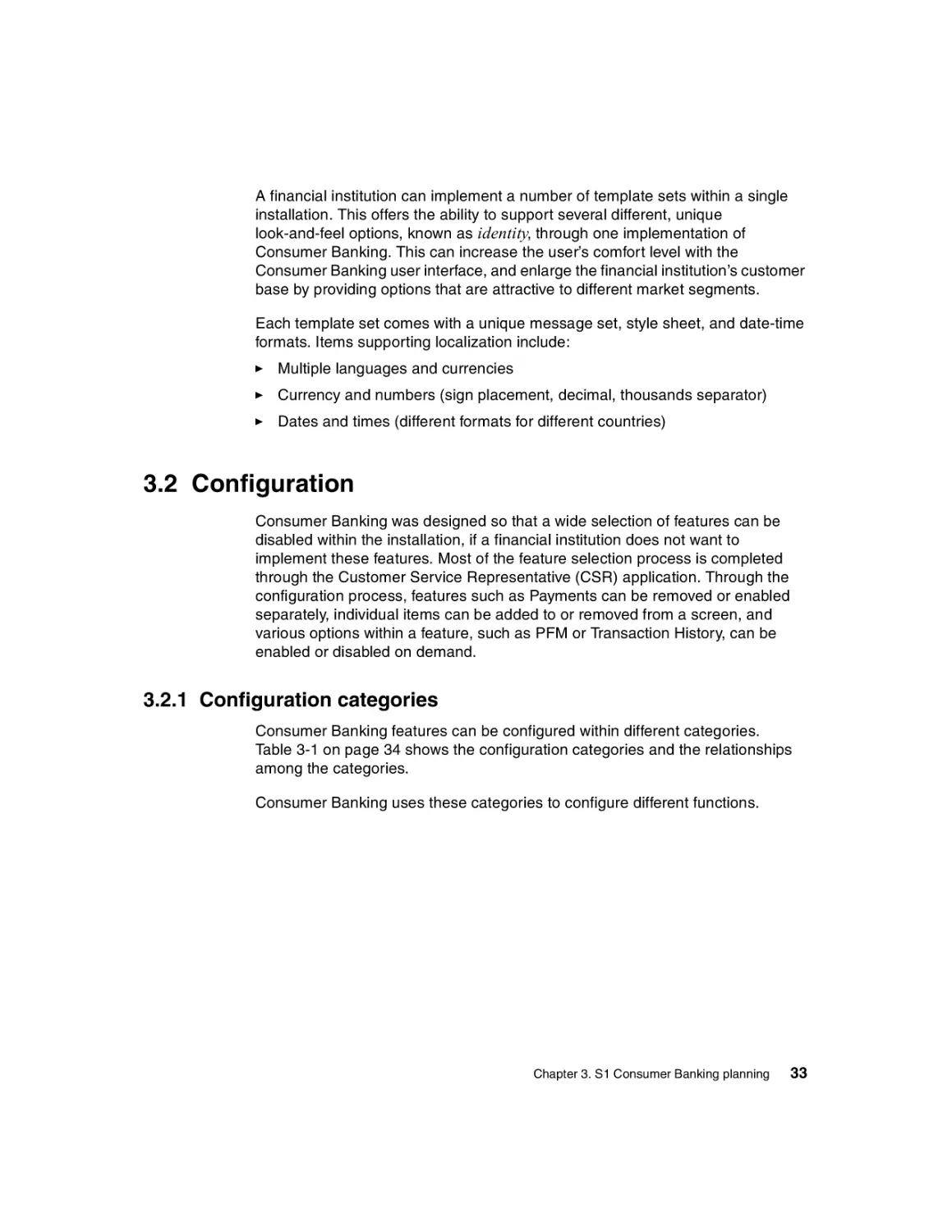 3.2 Configuration
3.2.1 Configuration categories