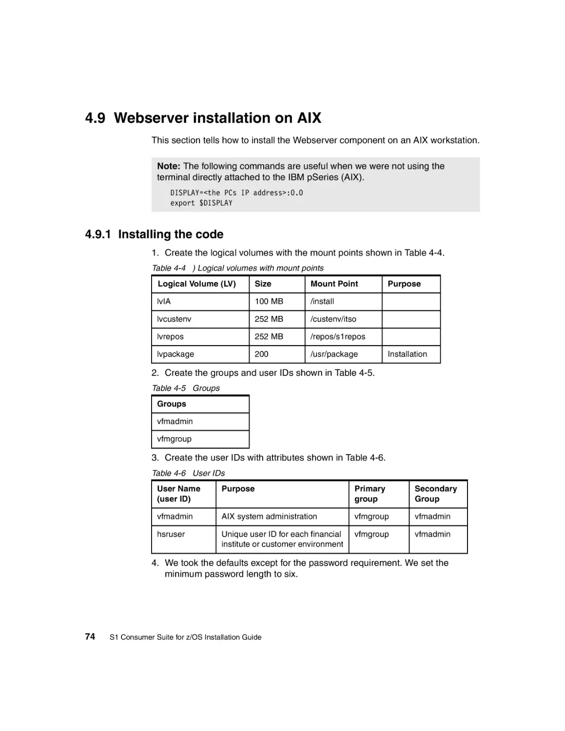 4.9 Webserver installation on AIX
4.9.1 Installing the code