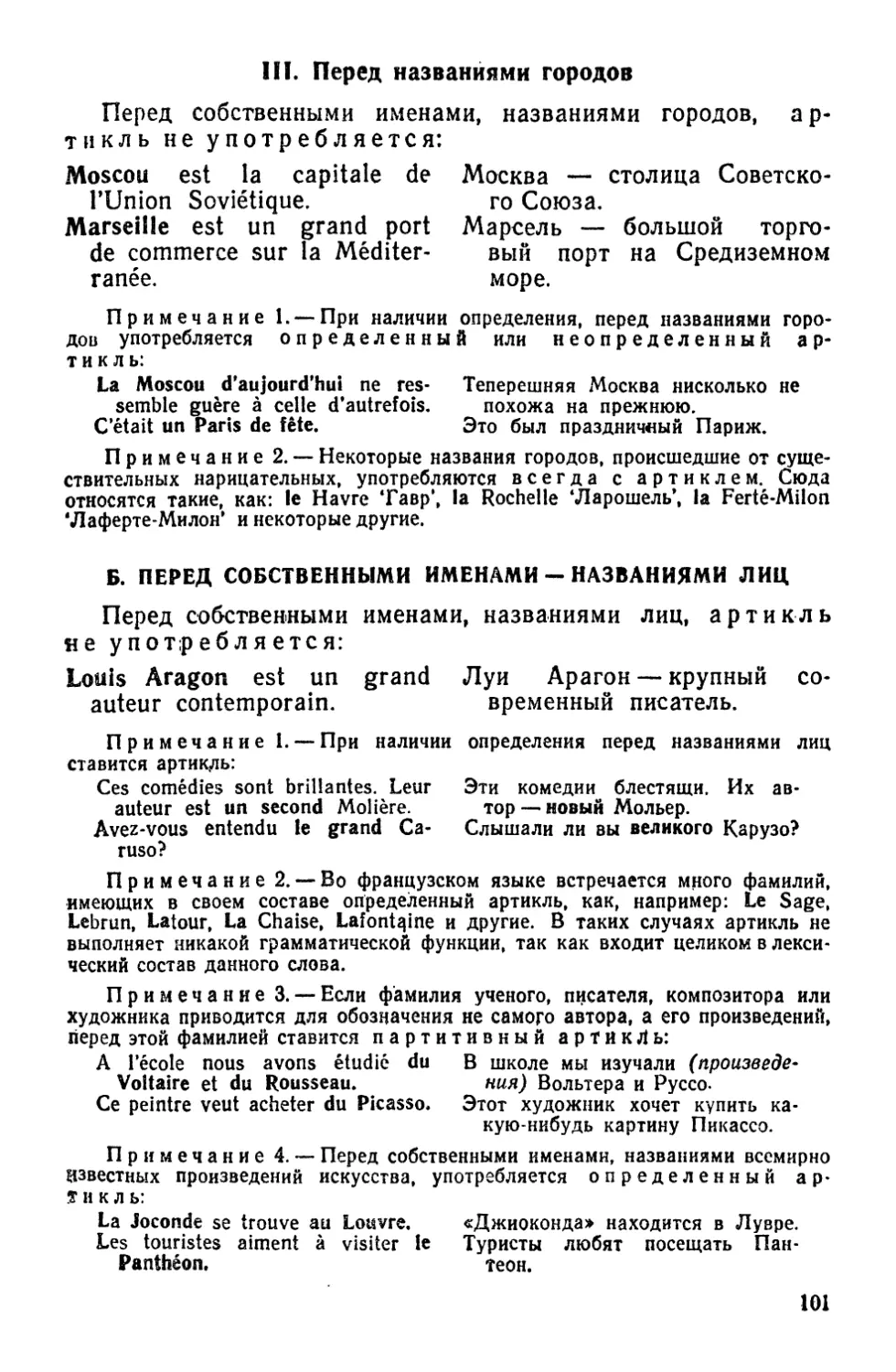 Б. Перед собственными именами — названиями лиц