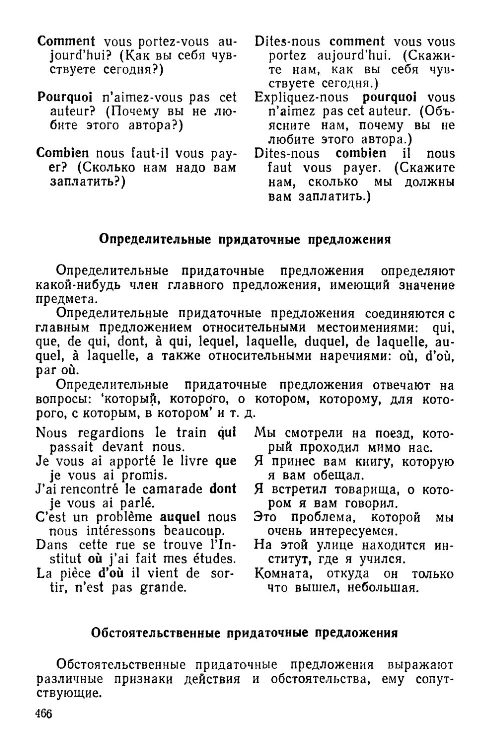 Определительные придаточные предложения
Обстоятельственные придаточные предложения