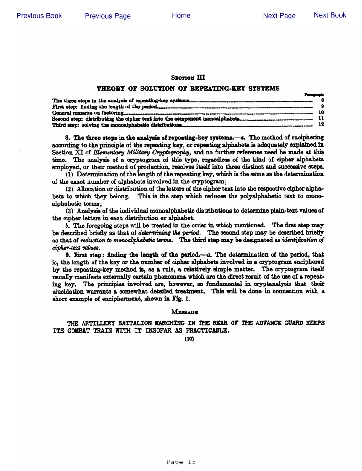 SECTION III
THEORY OF SOLUTION OF REPEATING-KEY SYSTEMS