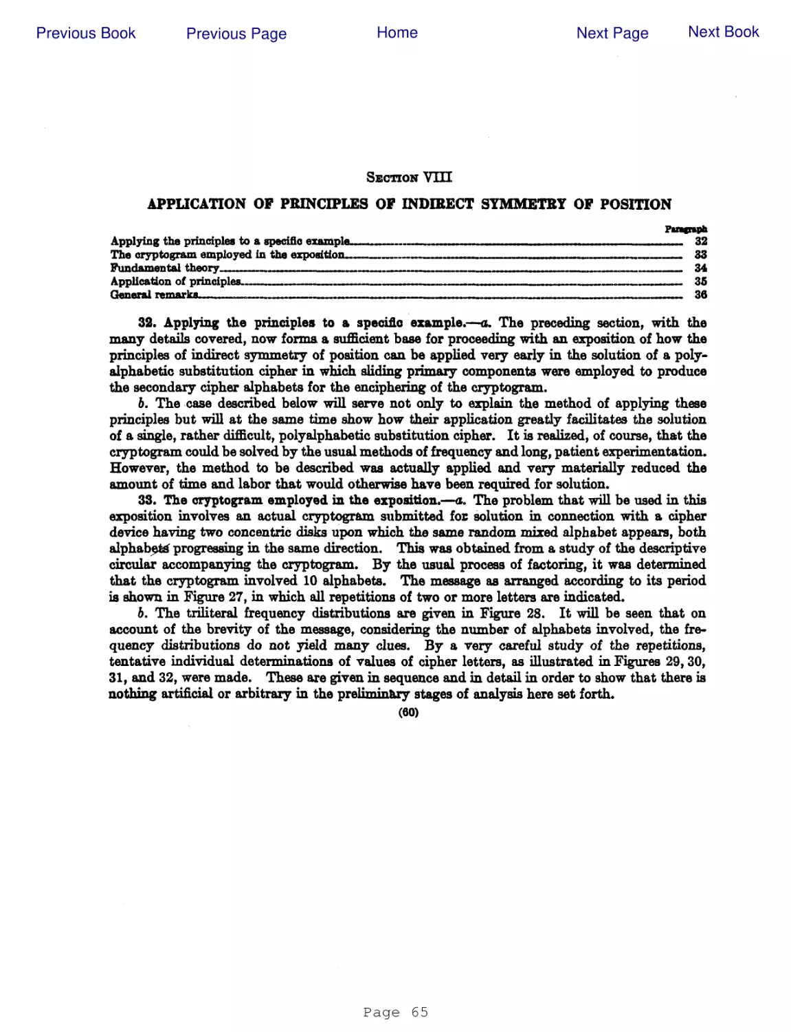 SECTION VIII
APPLICATION OF PRINCIPLES OF INDIRECT SYMMETRY OF POSITION