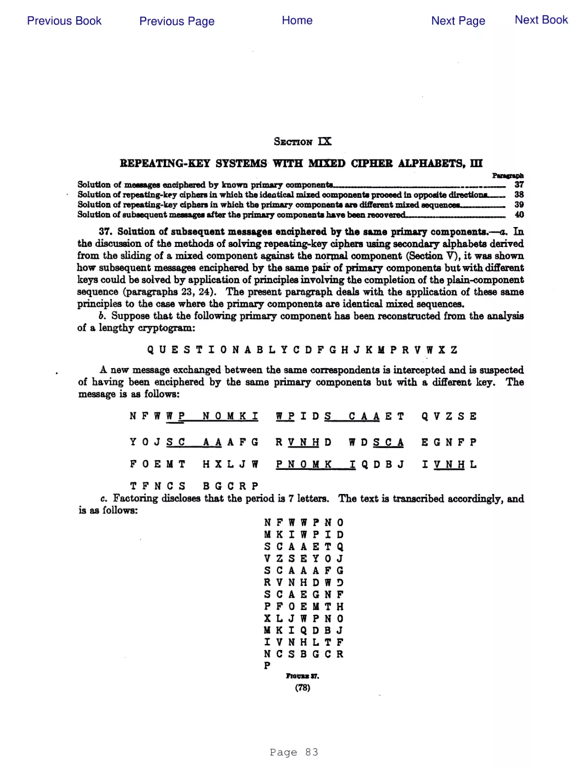 SECTION IX
REPEATING-KEY SYSTEMS WITH MIXED CIPHER ALPHABETS,III