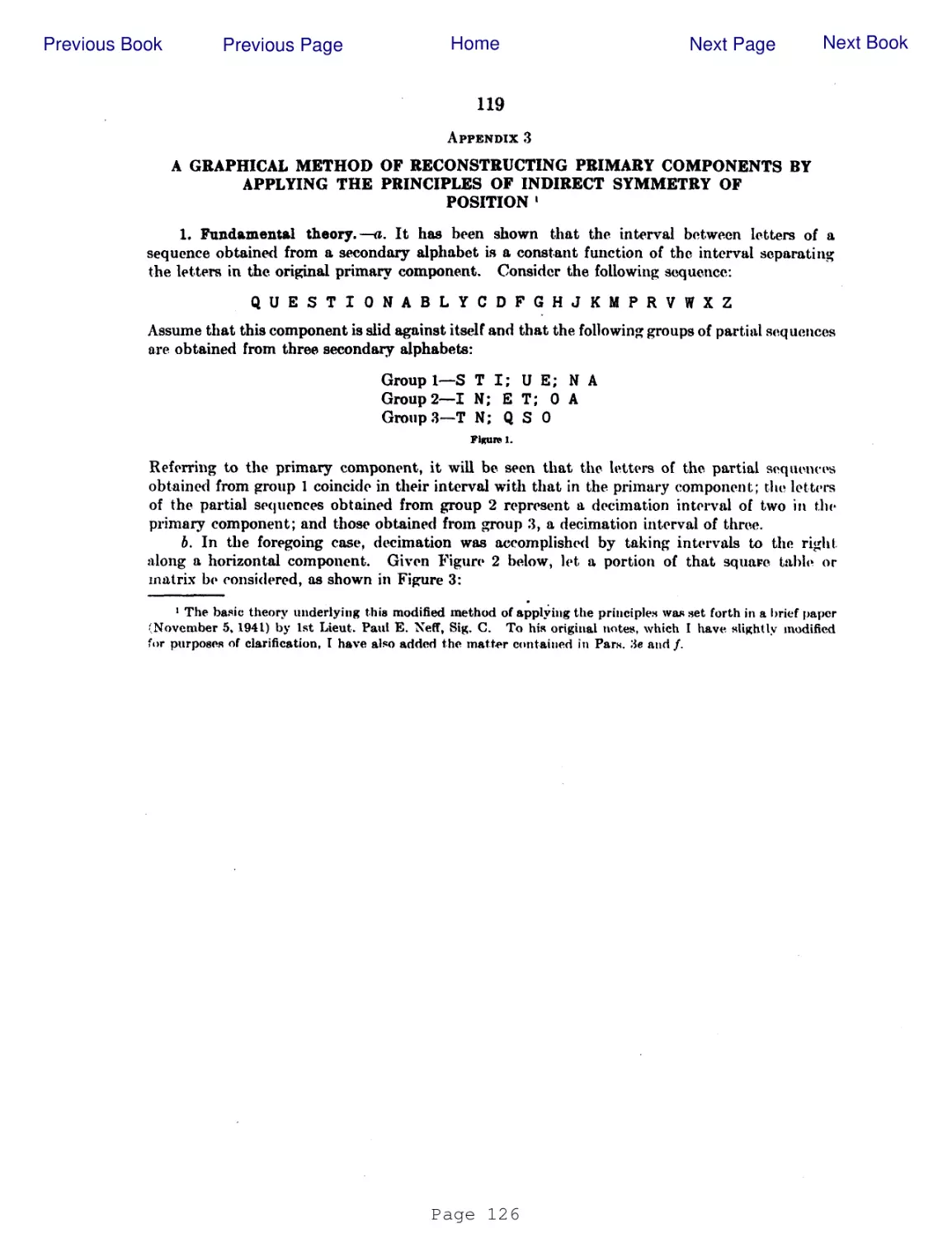 APPENDIX 3
A GRAPHICAL METHOD OF RECONSTRUCTING PRIMARY COMPONENTS BY