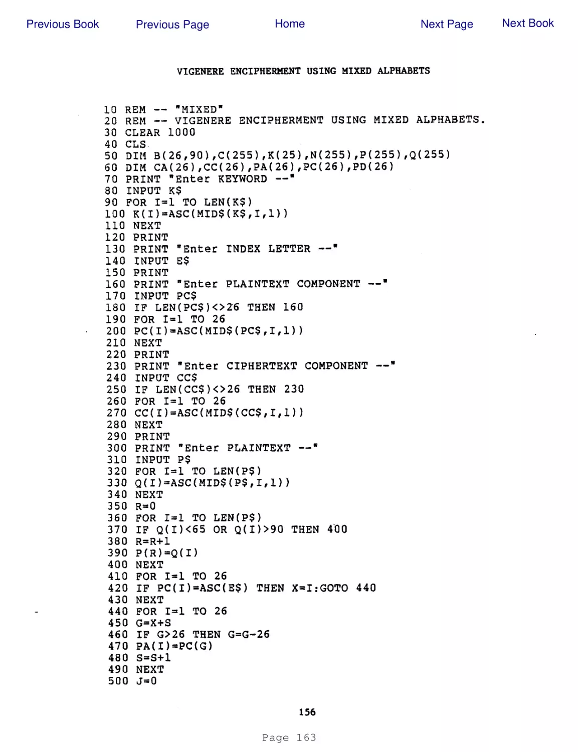 VIGENERE ENCIPHERMENT USING MIXED ALPHABETS