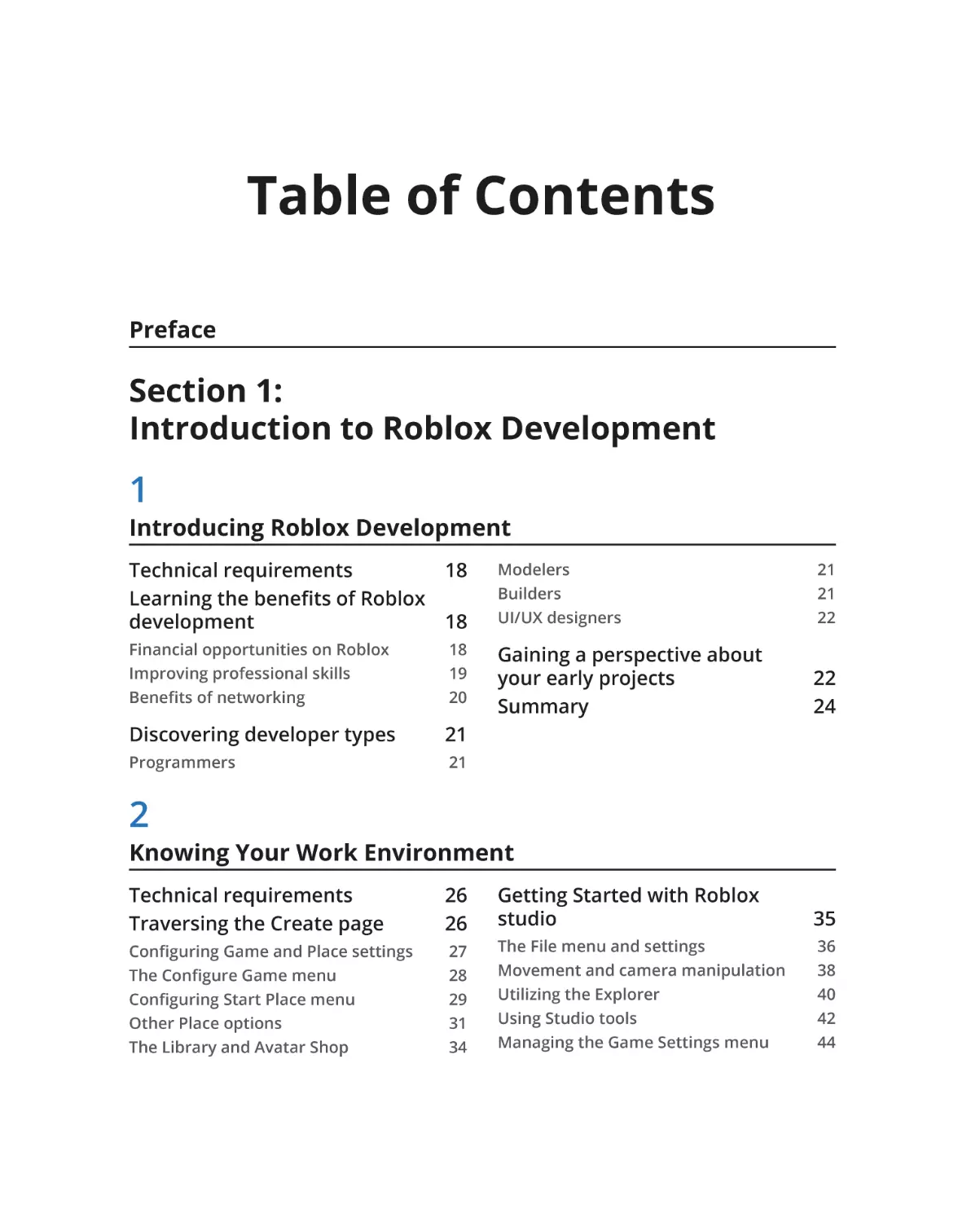 Table of Contents