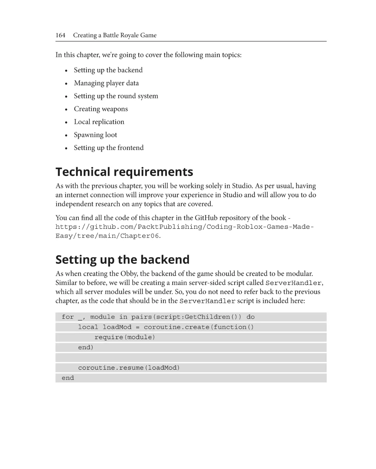 Technical requirements
Setting up the backend