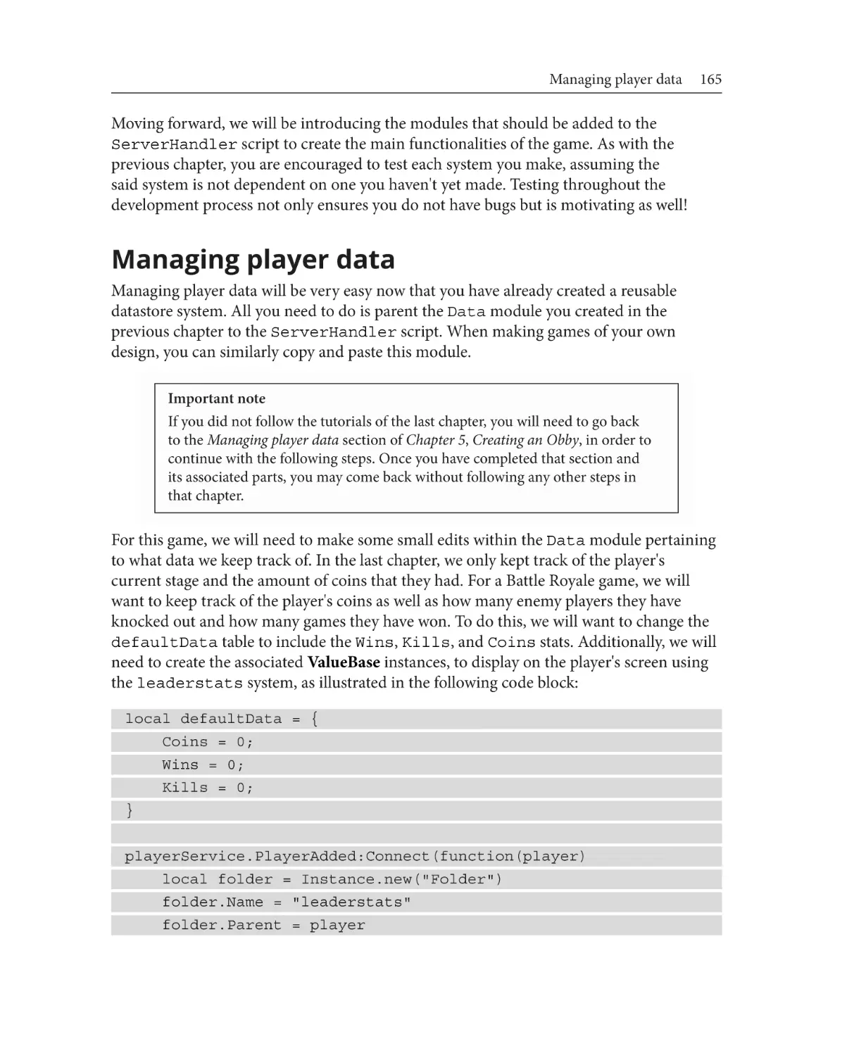 Managing player data