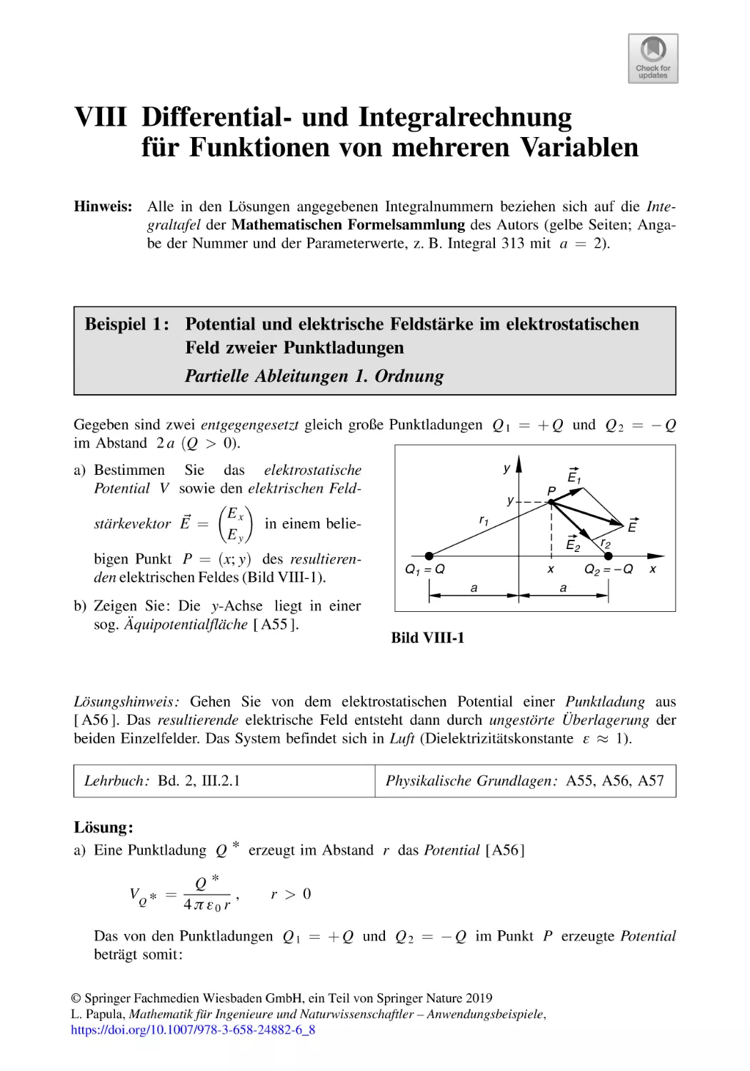 VIII Differential- und Integralrechnung für Funktionen von mehreren Variablen
Beispiel 1