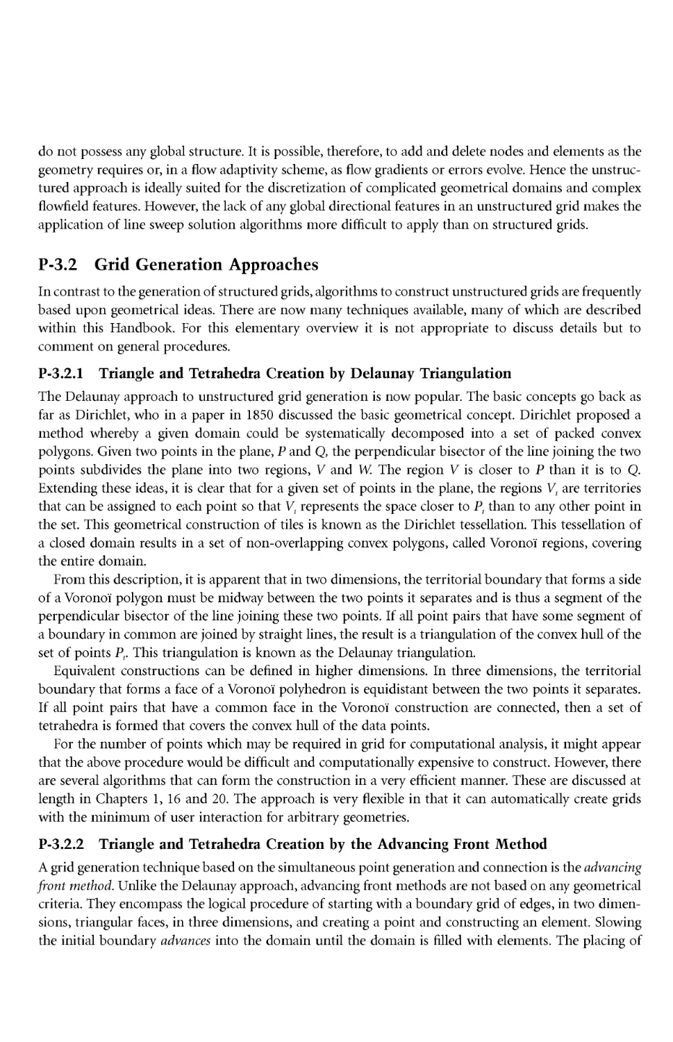 P-3.2Grid Generation Approaches
P-3.2.2Triangle and Tetrahedra Creation by the Advancing Front Method