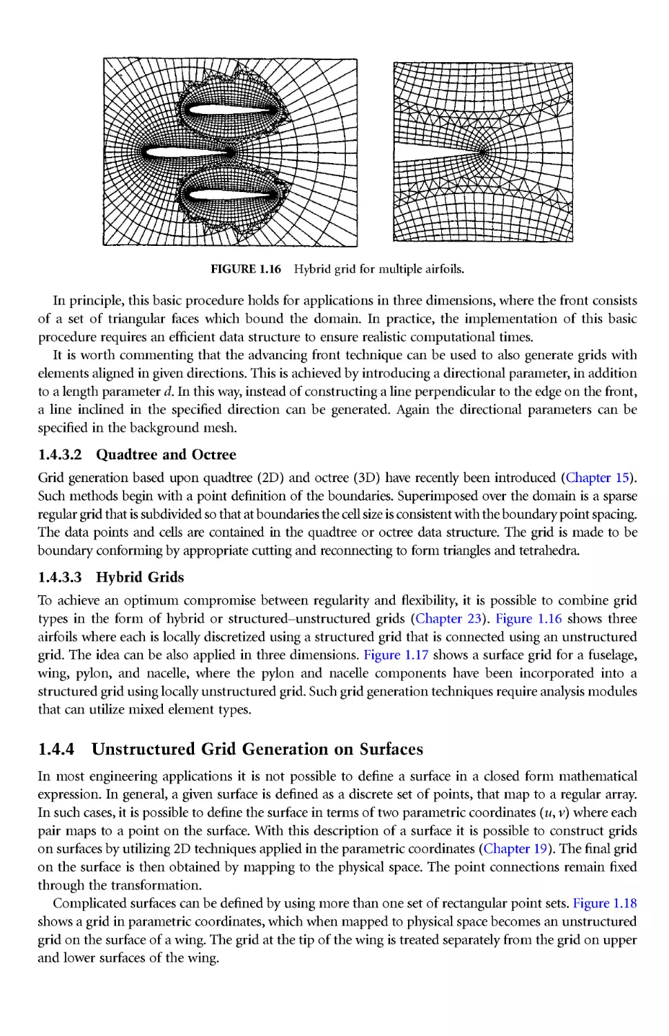 1.4.3.2 Quadtree and Octree
1.4.3.3 Hybrid Grids
1.4.4 Unstructured Grid Generation on Surfaces