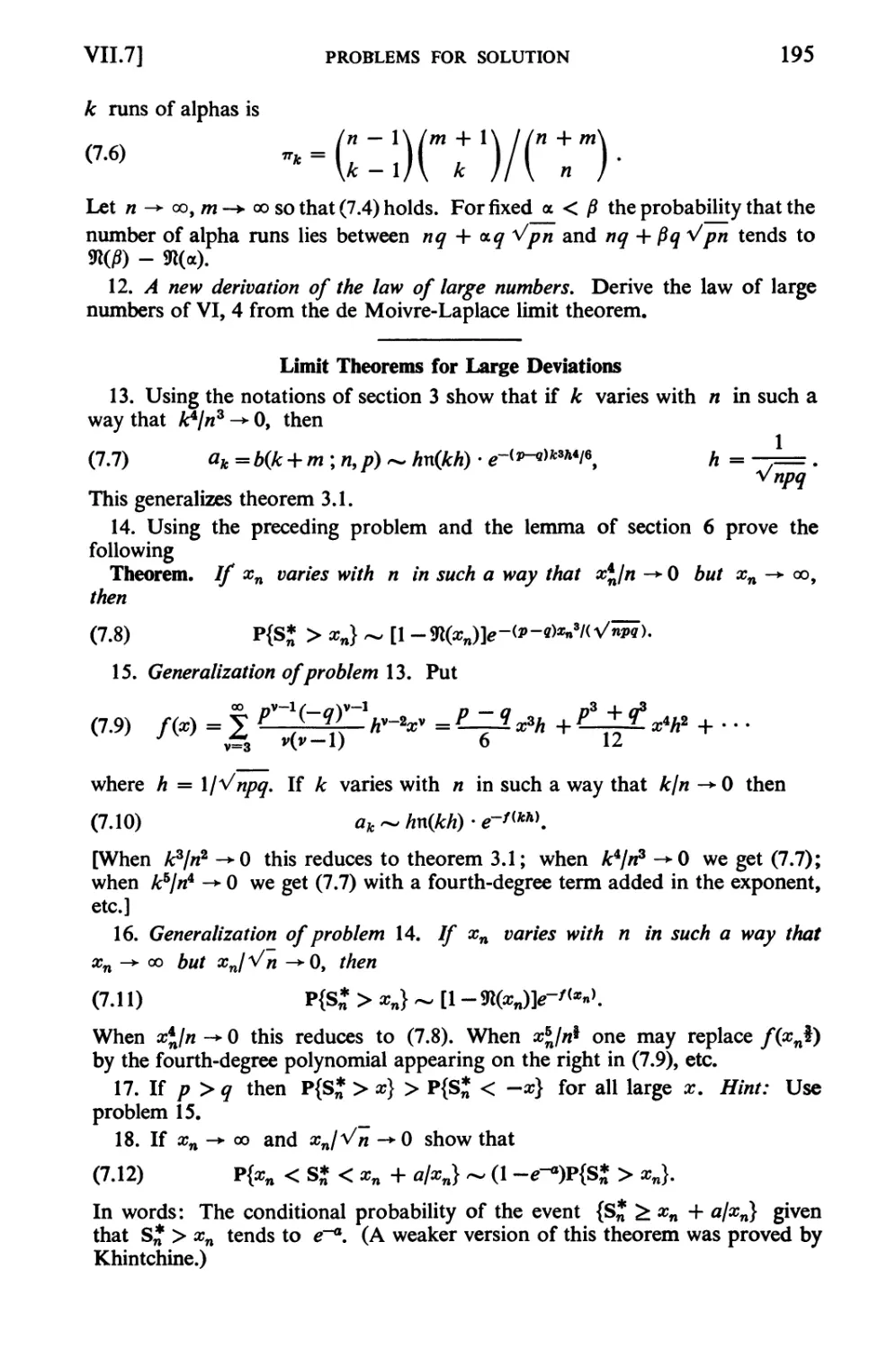 *VIII Unlimited Sequences of Bernoulli Trials