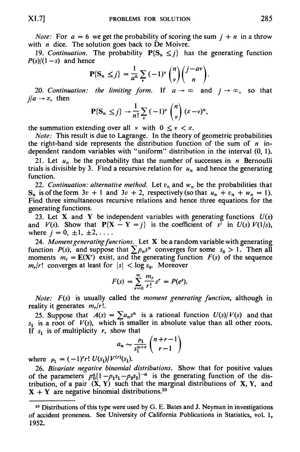 *XII Compound Distributions. Branching Processes