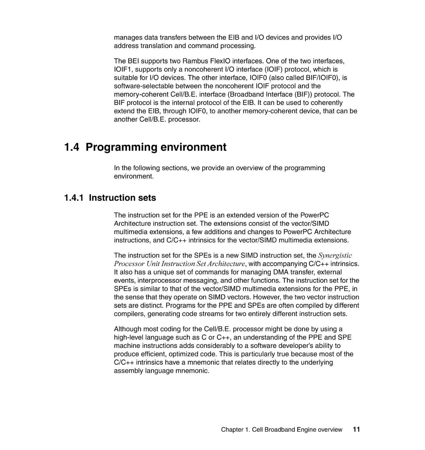 1.4 Programming environment
1.4.1 Instruction sets