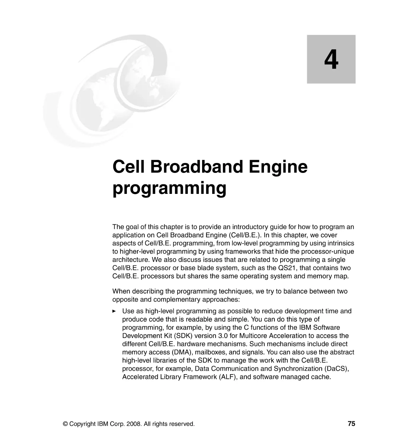 Chapter 4. Cell Broadband Engine programming