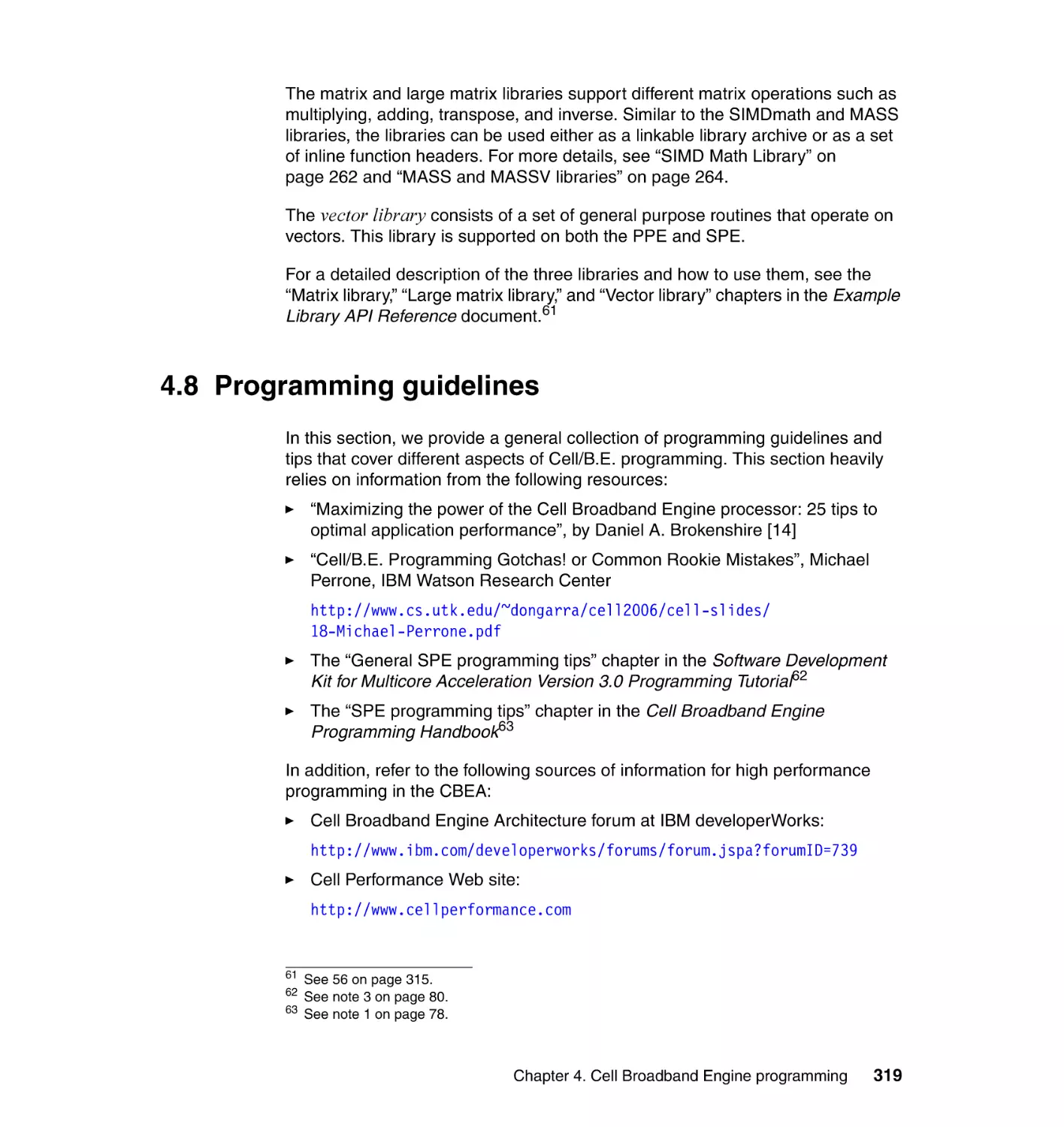 4.8 Programming guidelines