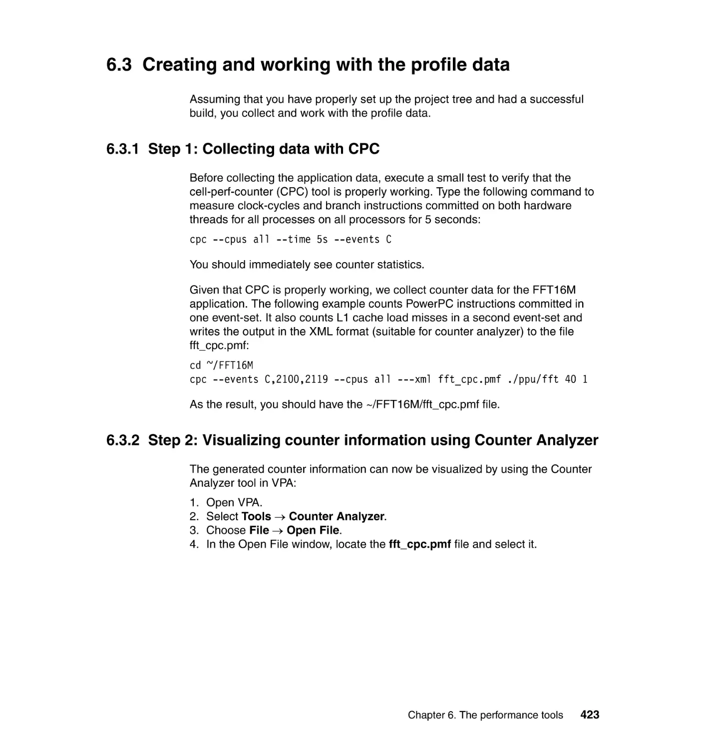6.3 Creating and working with the profile data
6.3.1 Step 1
6.3.2 Step 2