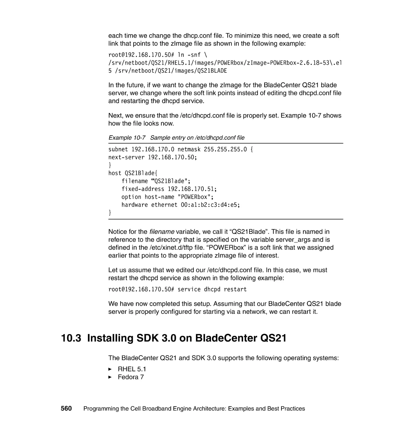 10.3 Installing SDK 3.0 on BladeCenter QS21