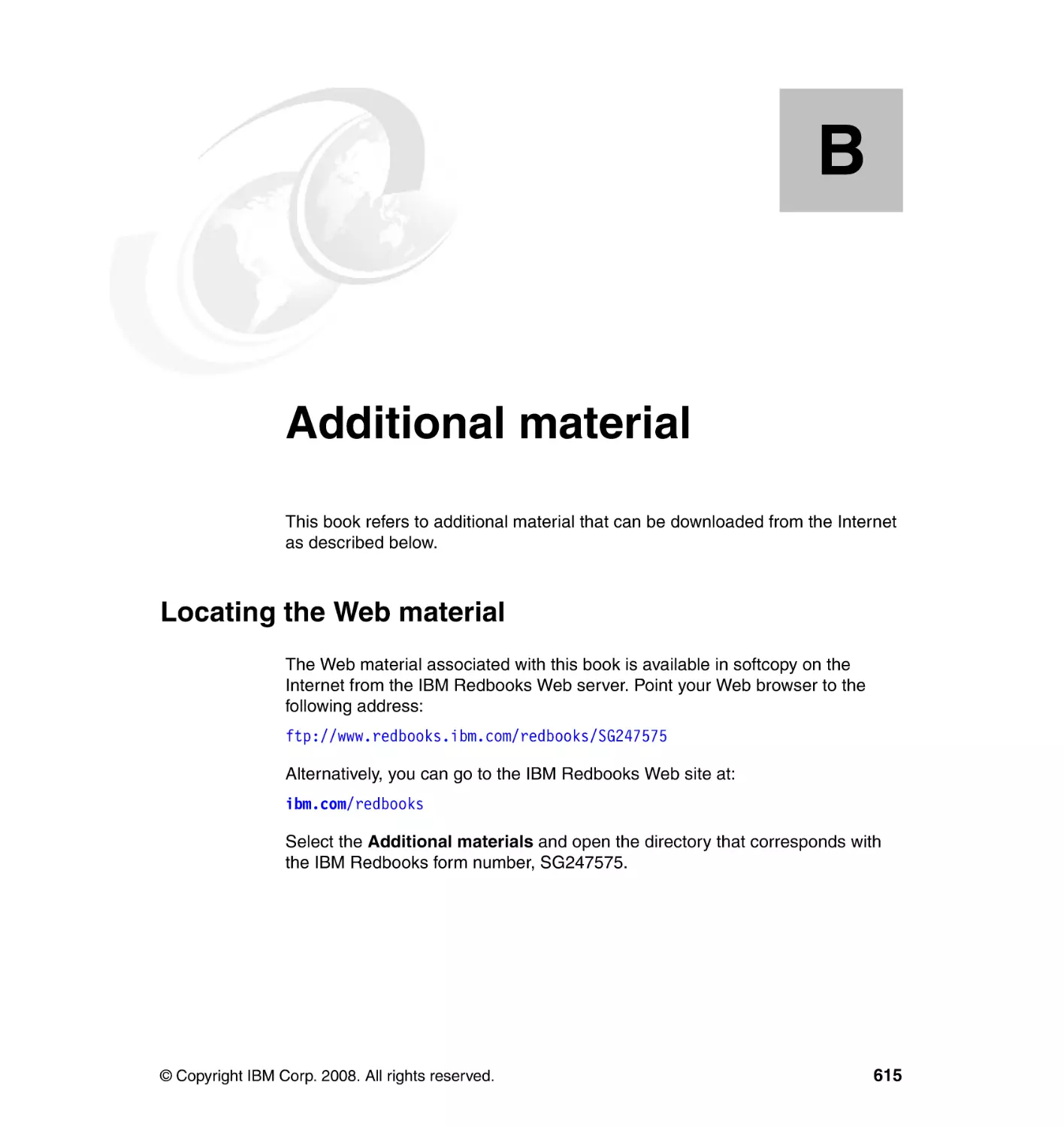Appendix B. Additional material
Locating the Web material
