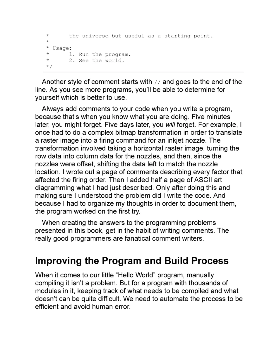 Improving the Program and Build Process