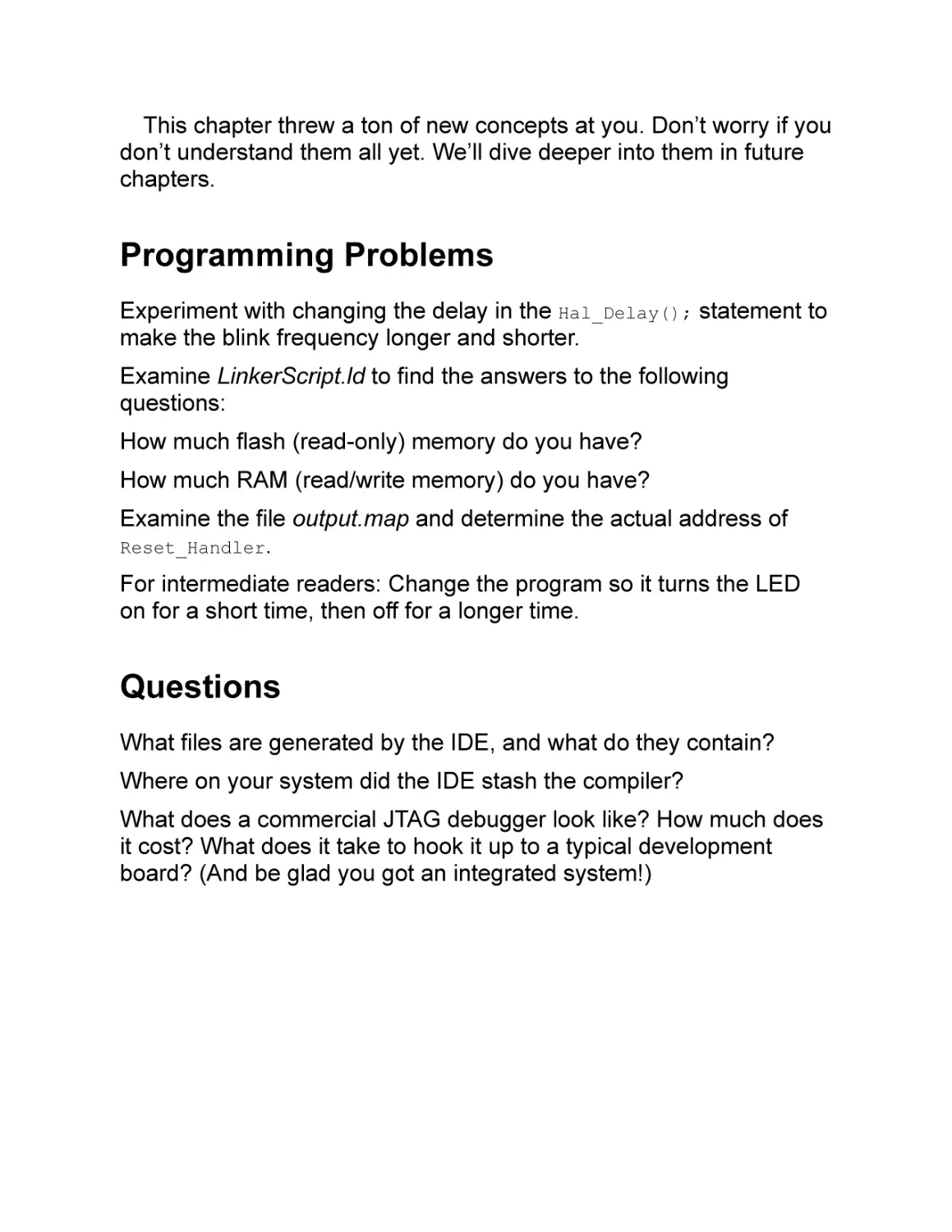 Programming Problems
Questions