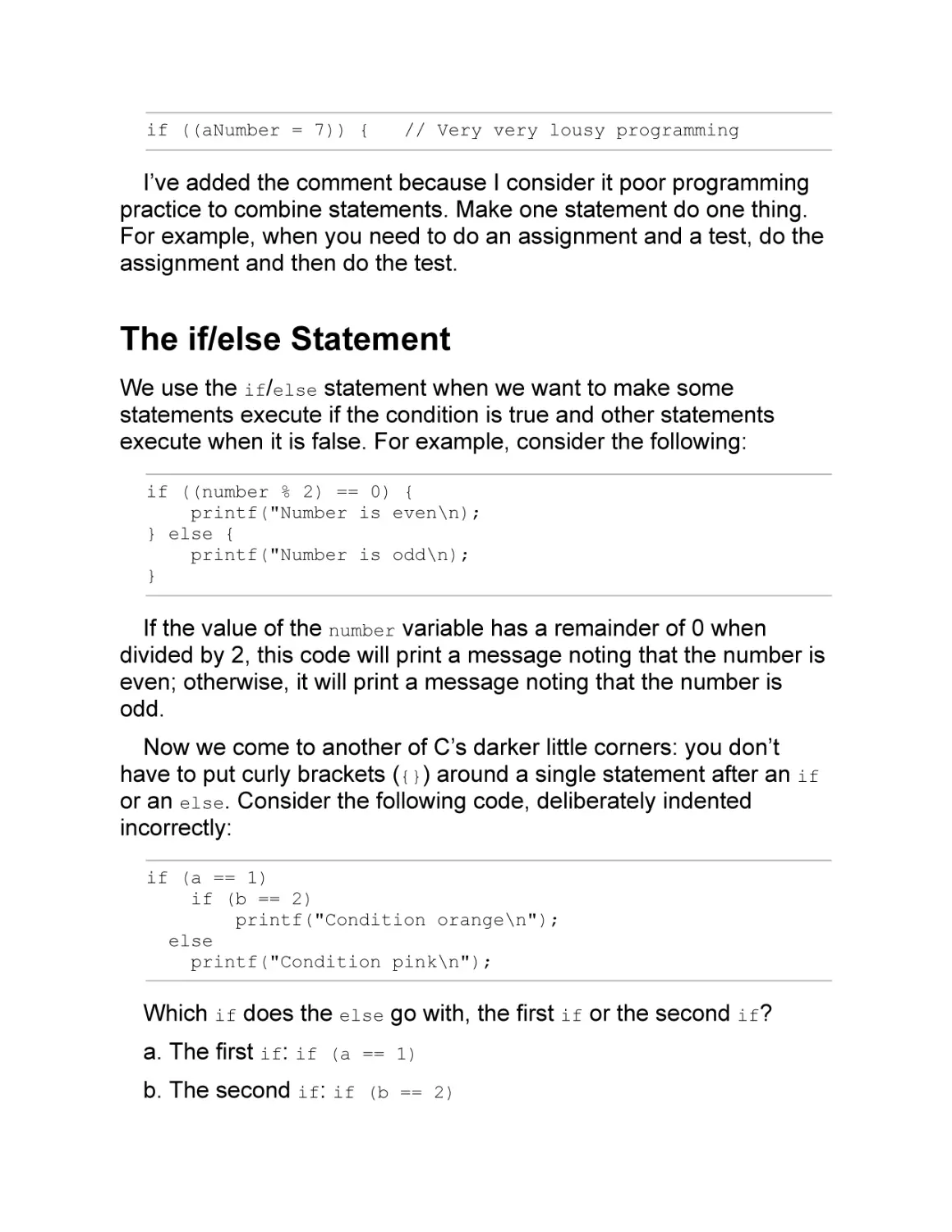 The if/else Statement