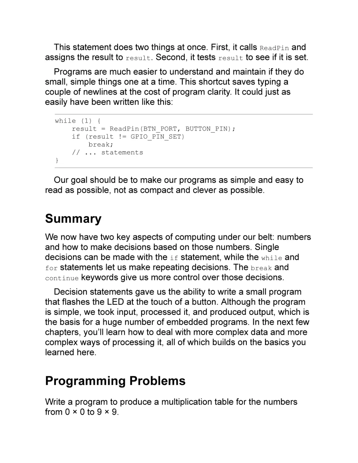 Summary
Programming Problems