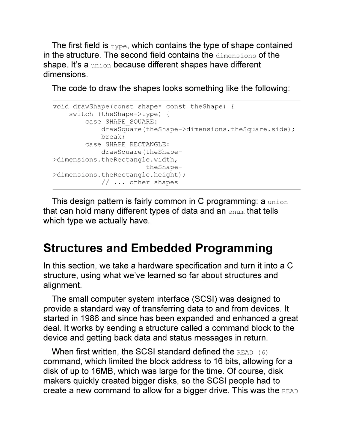 Structures and Embedded Programming