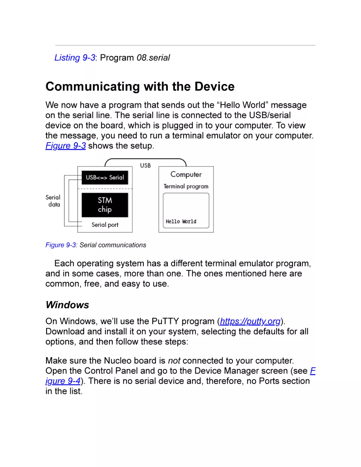 Communicating with the Device
Windows