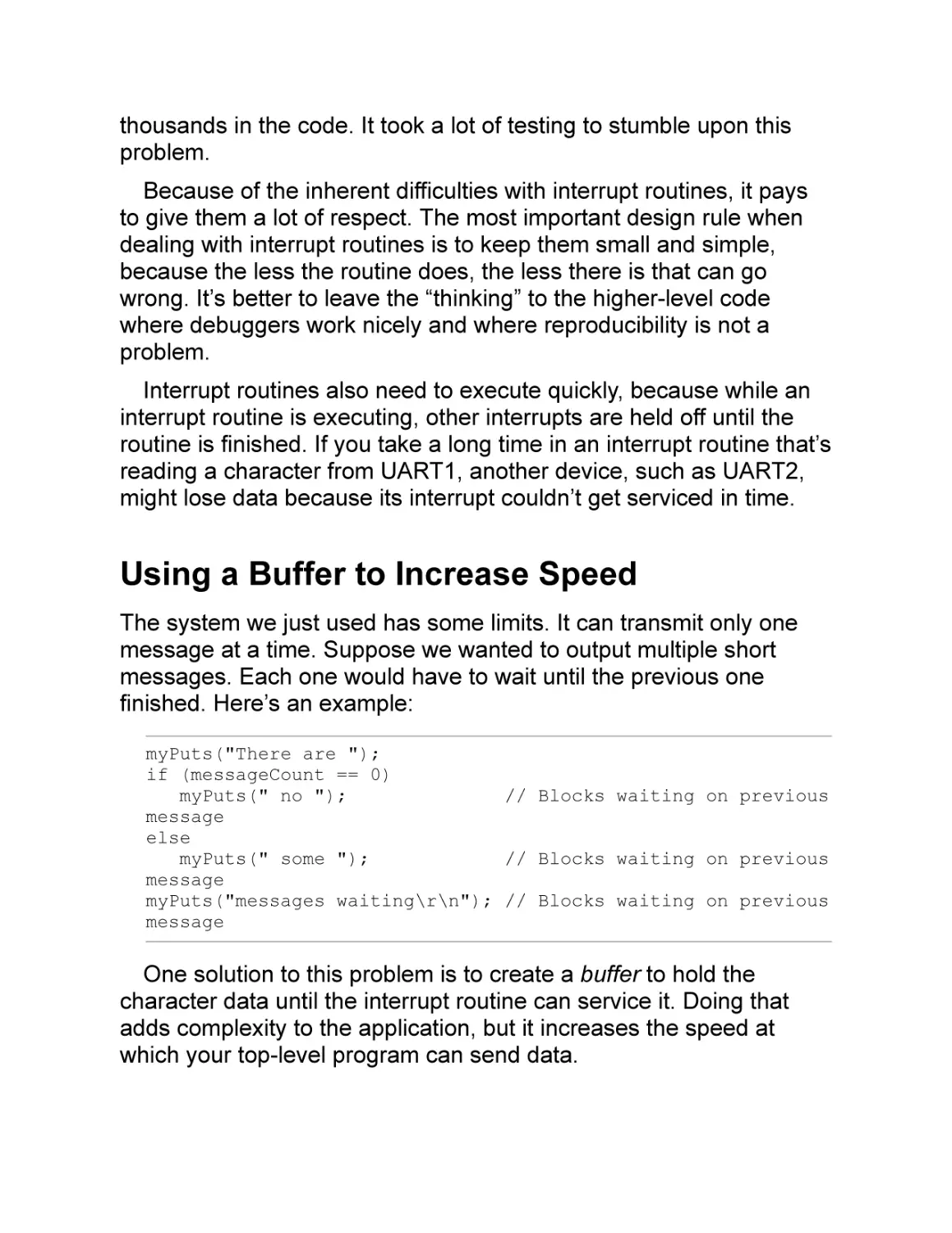 Using a Buffer to Increase Speed