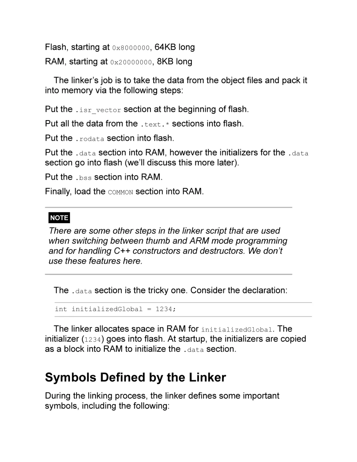 Symbols Defined by the Linker