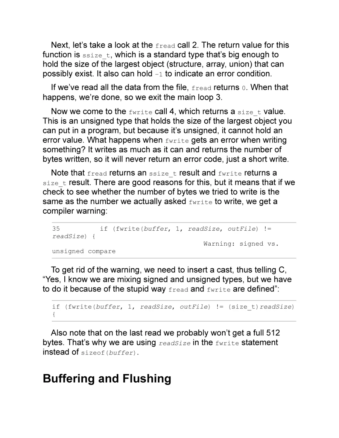 Buffering and Flushing