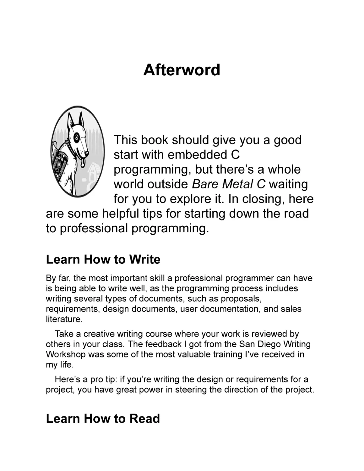 Afterword
Learn How to Write
Learn How to Read