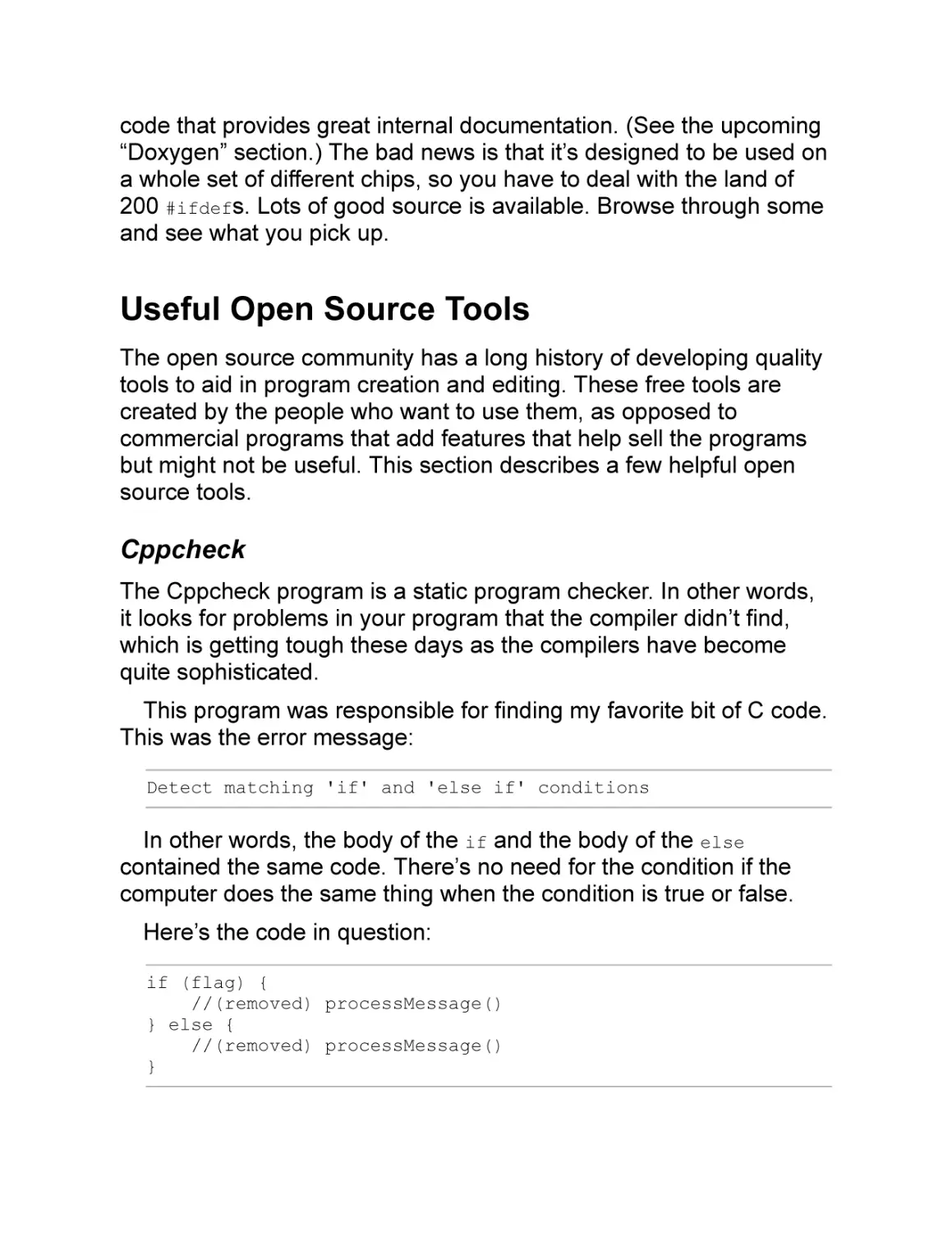 Useful Open Source Tools
Cppcheck