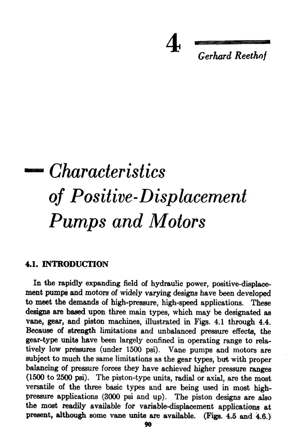 Chapter 4 Characteristics of Positive-Displacement Pumps and Motors:Gerhard Reethof