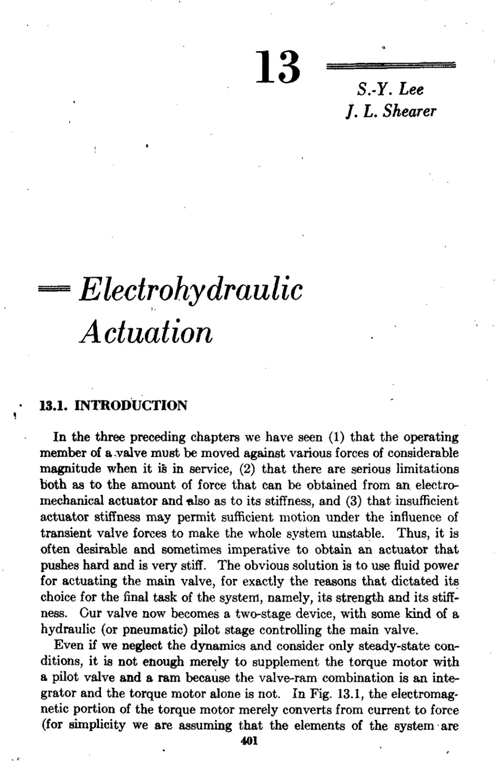 Chapter 13 Electrohydraulic Actuation: S.-Y. Lee and J. Li Shearer