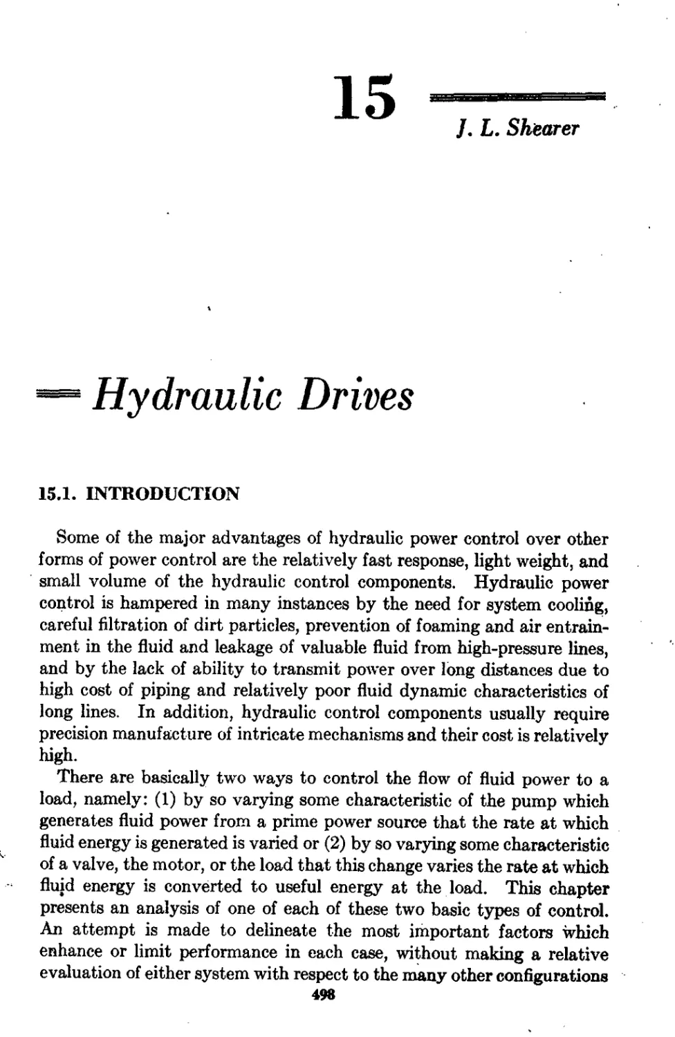 Chapter 15 Hydraulic Drives: J. L. Shearer