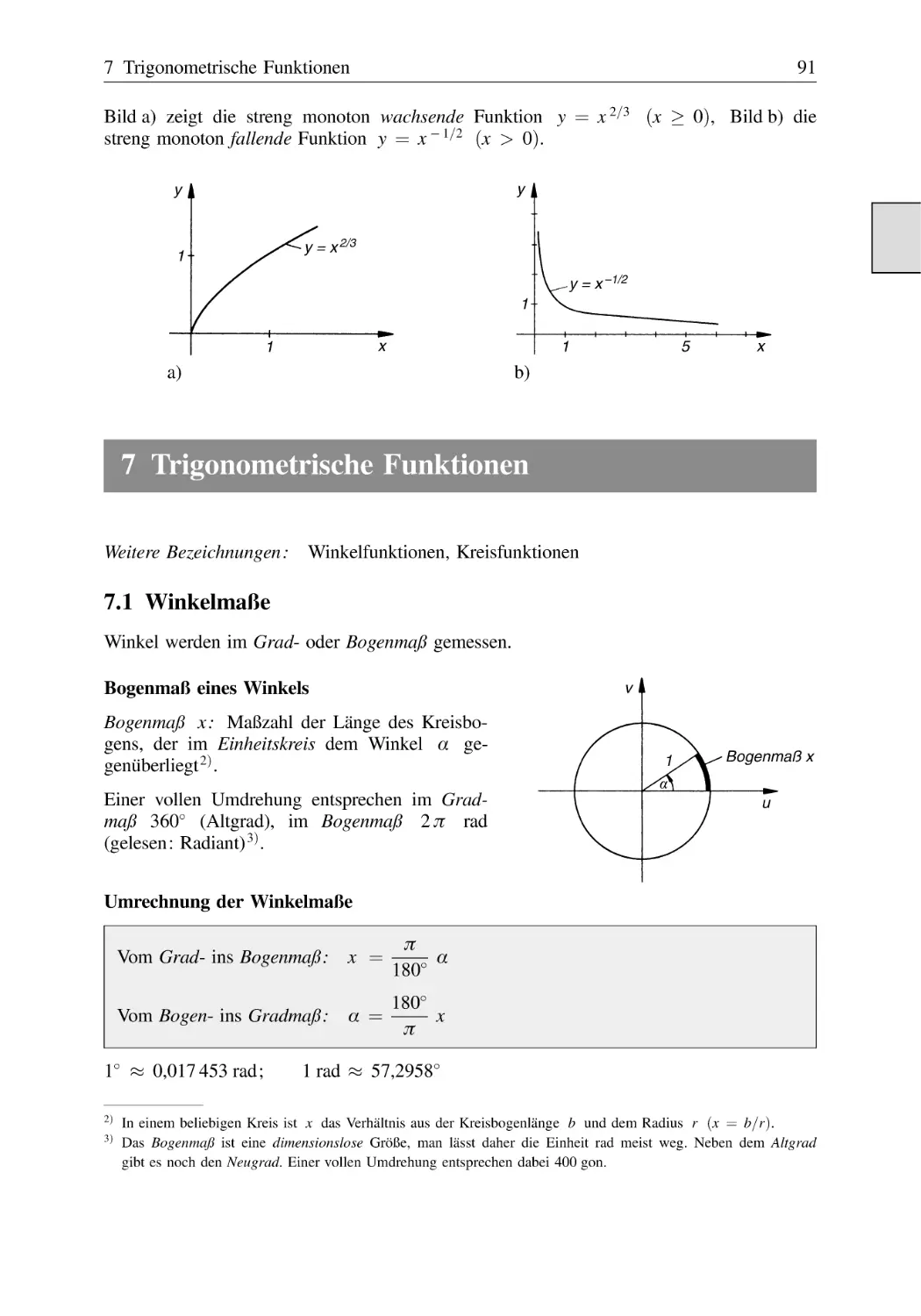 7 Trigonometrische Funktionen
7.1 Winkelmaße